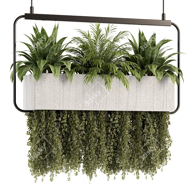 High-Quality Hanging Indoor Plant Set 3D model image 1