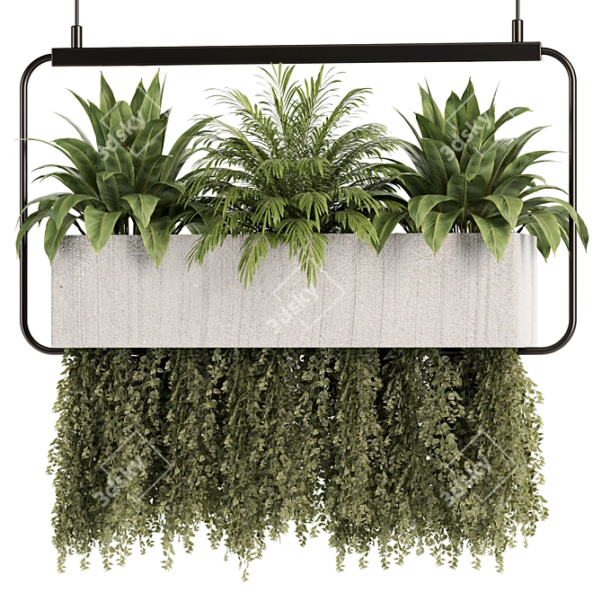 High-Quality Hanging Indoor Plant Set 3D model image 2