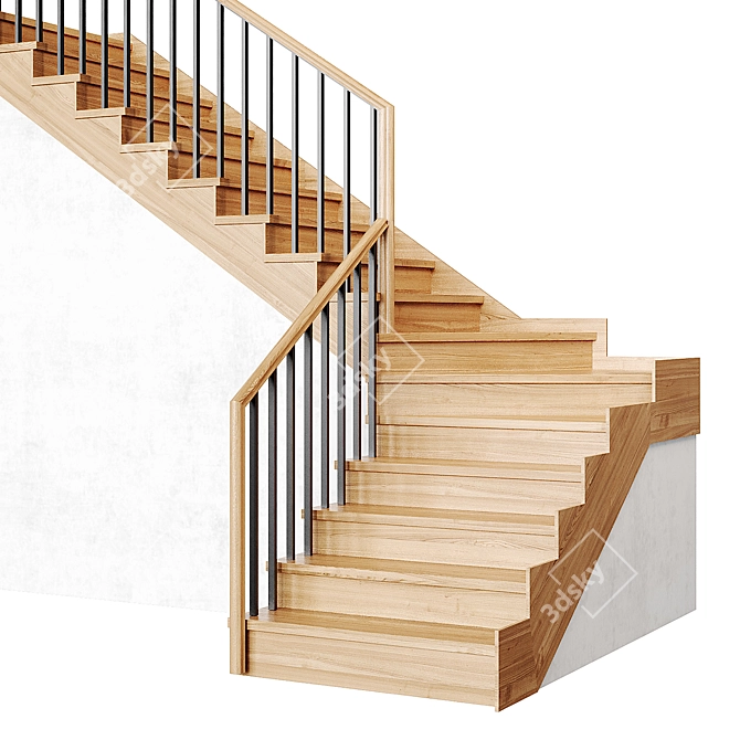 Modern Staircase Collection 27 3D model image 2