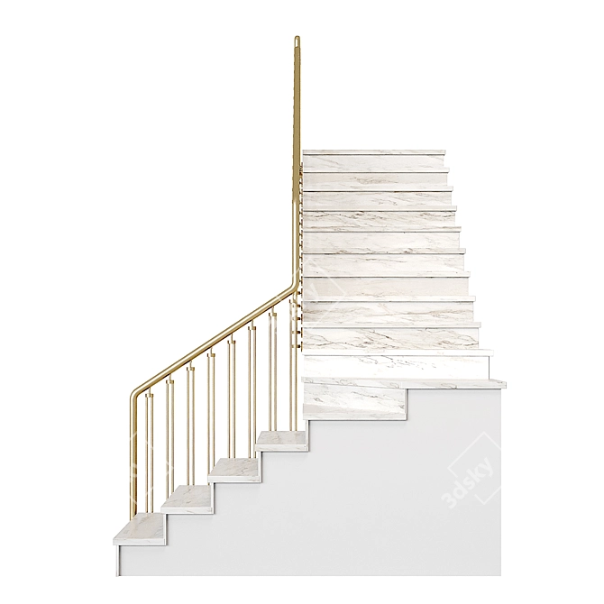 Marble Staircase Marvel 28 3D model image 3