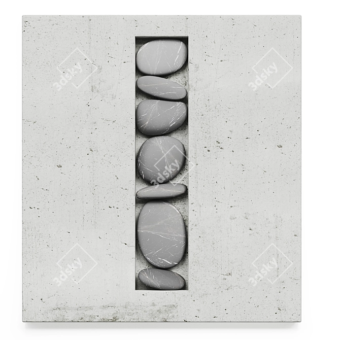 Modern Concrete Decorative Panel 3D model image 2