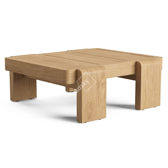 Vigo Teak Side Table, Natural 3D model image 1