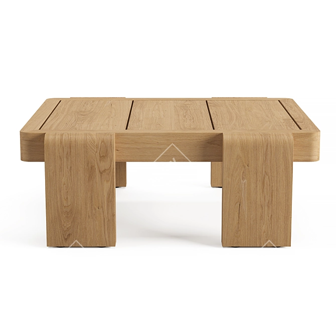 Vigo Teak Side Table, Natural 3D model image 3