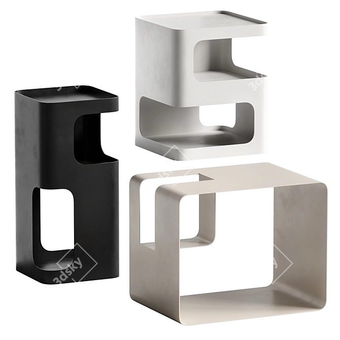 Modern Bedside Table Set: Broome Sandoval 3D model image 1