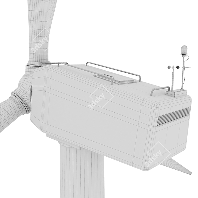 Modular Vertical Wind Turbine 3D model image 6