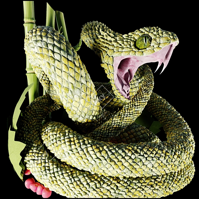 Vivid Horned Viper 3D Model 3D model image 7