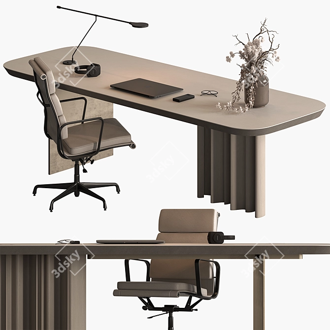 Executive Office Desk - Elegant Design 3D model image 1