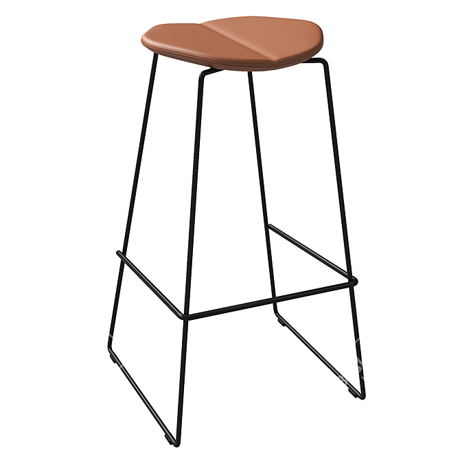 Modern Adjustable Height Bar Stool 3D model image 3