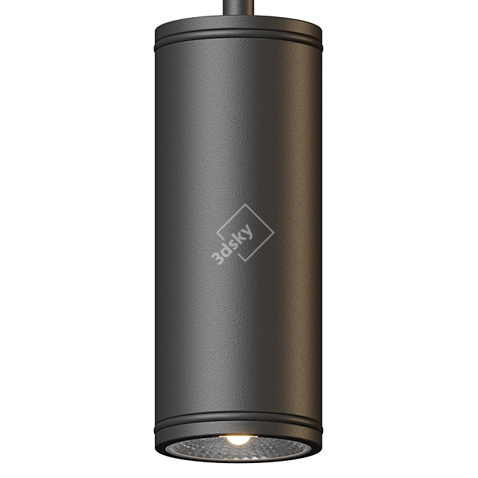 Urban LED Hanging Cylinder Light 3D model image 3