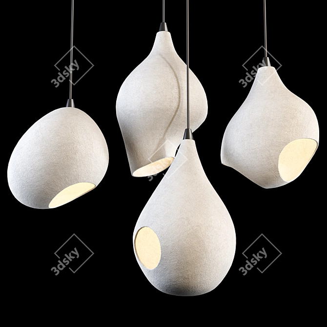 Nature-inspired Pendant Light Fixture 3D model image 3