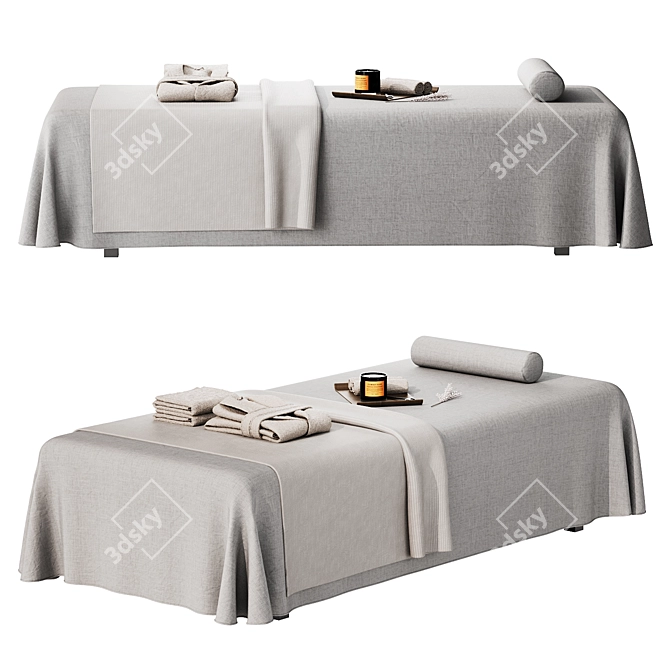 Decorated Spa Massage Table 3D model image 1