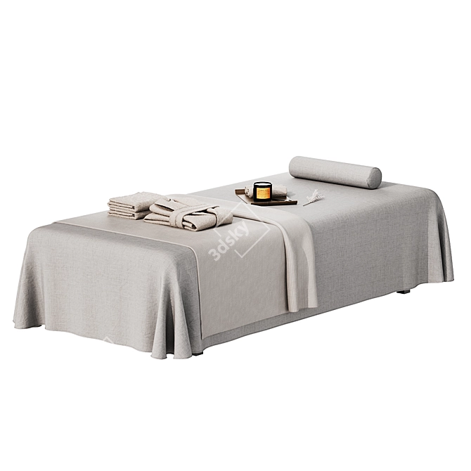 Decorated Spa Massage Table 3D model image 2