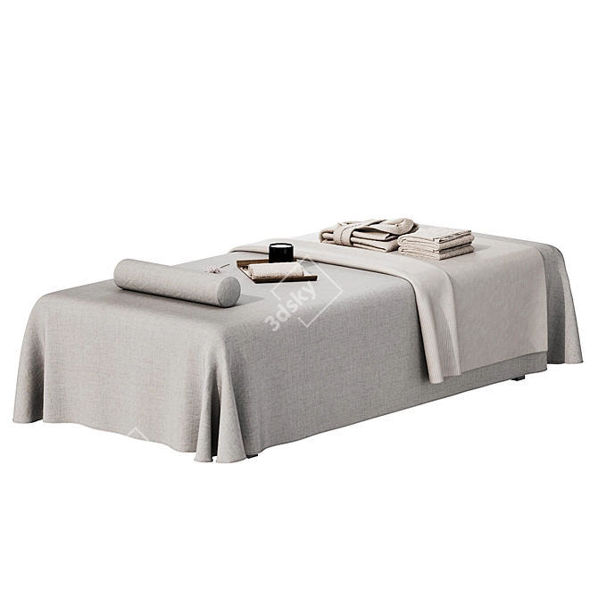 Decorated Spa Massage Table 3D model image 3