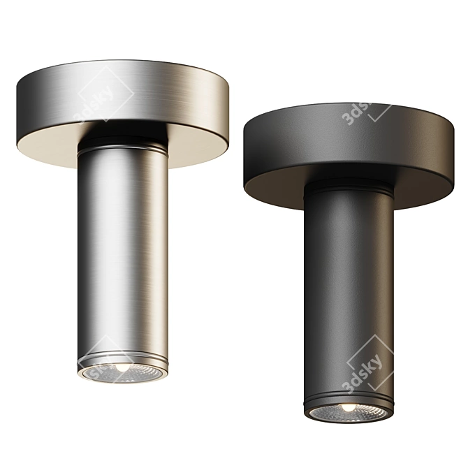 Cylindrical LED Outdoor Ceiling Mount 3D model image 1