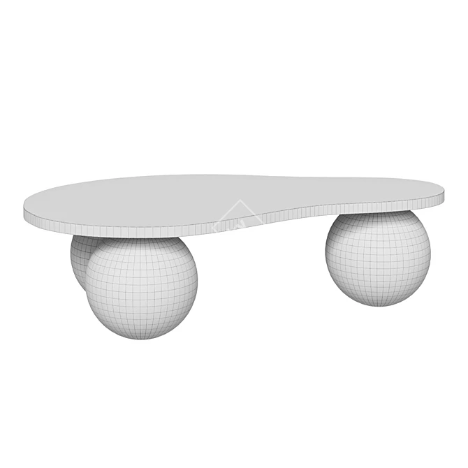 Travertine Sphere Coffee Table 3D model image 5