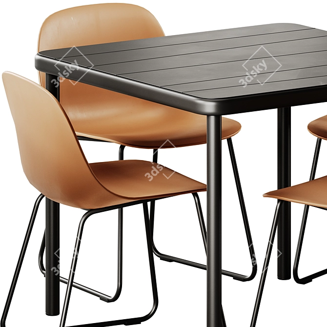 Modern Outdoor Chair & Table 3D model image 4