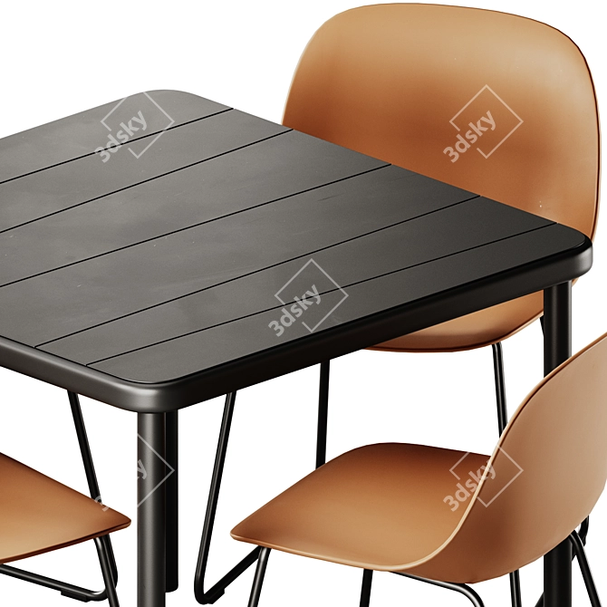 Modern Outdoor Chair & Table 3D model image 5