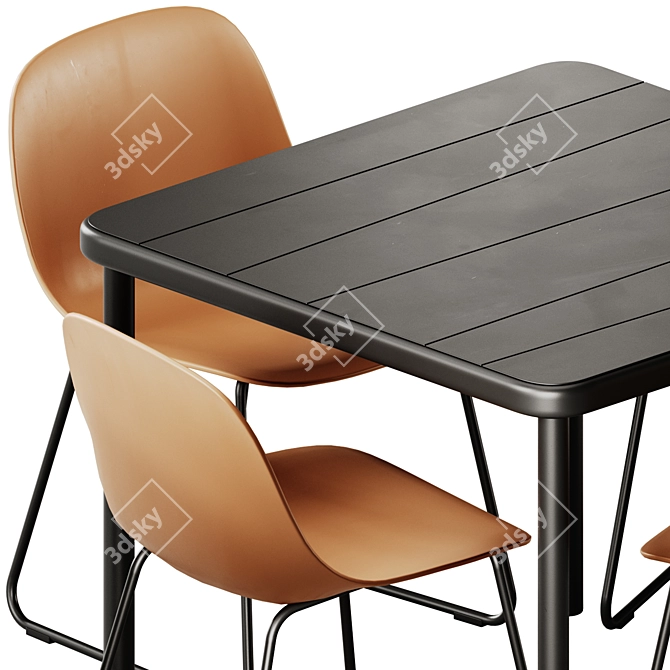 Modern Outdoor Chair & Table 3D model image 6