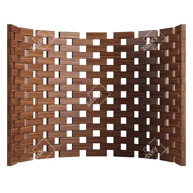 Zen Wood Screen Divider 3D model image 3