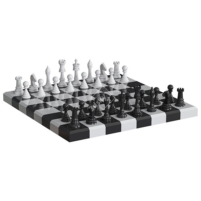 Modern Chess Set 2015 Edition 3D model image 2