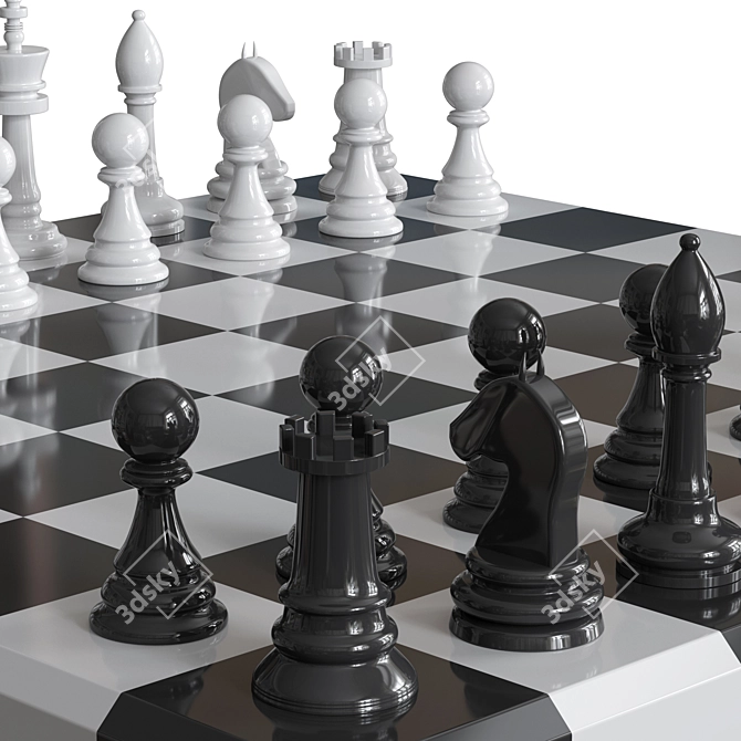 Modern Chess Set 2015 Edition 3D model image 3