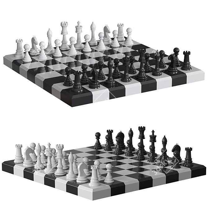 Modern Chess Set 2015 Edition 3D model image 4