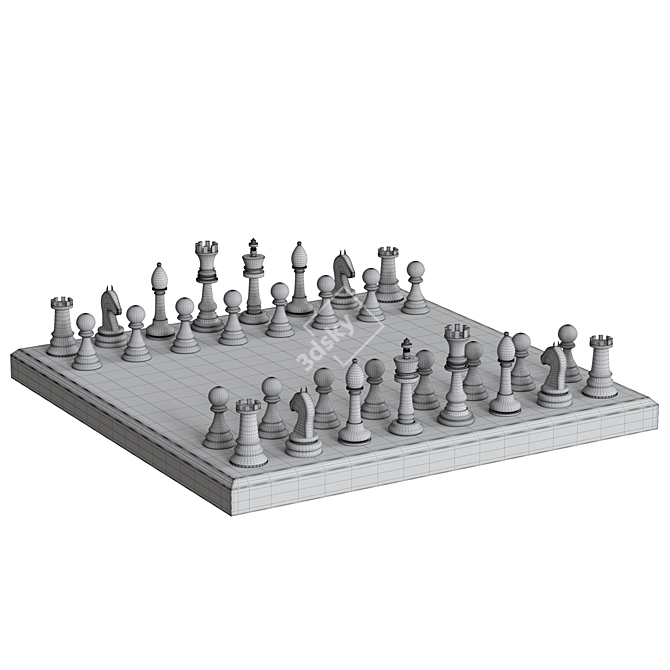 Modern Chess Set 2015 Edition 3D model image 5