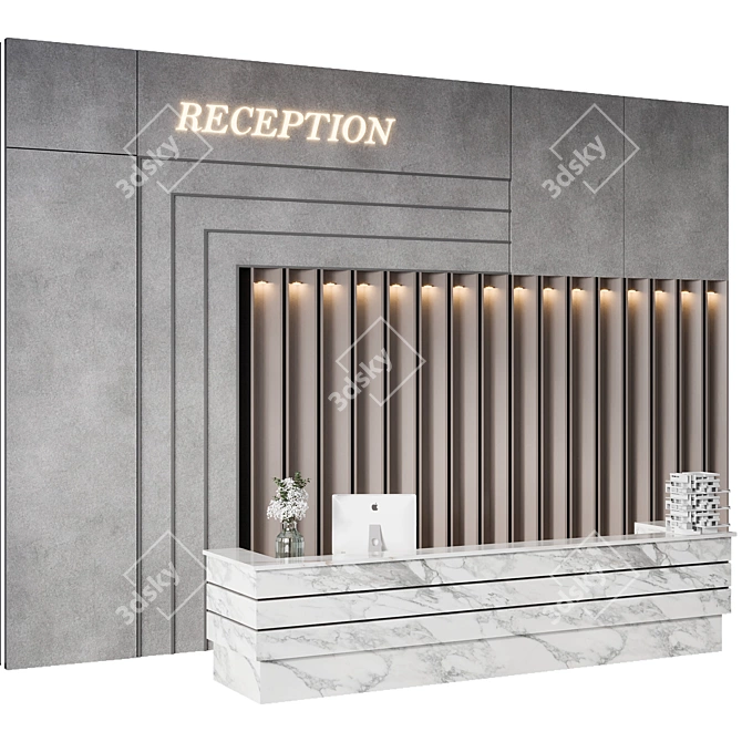 Modern Reception Desk Download Design 3D model image 2