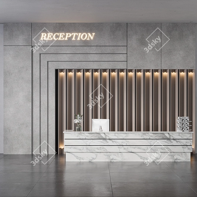 Modern Reception Desk Download Design 3D model image 3