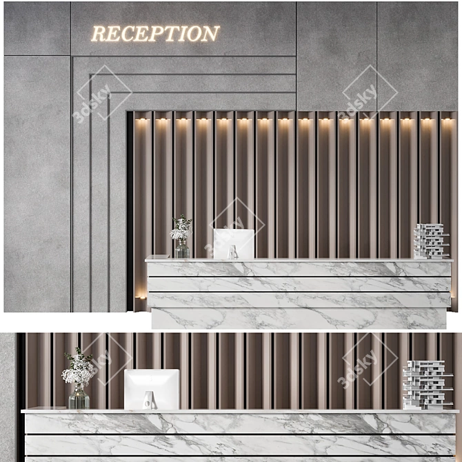 Modern Reception Desk Download Design 3D model image 4