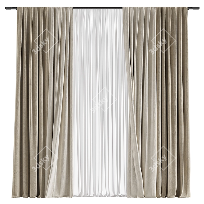 Refined Curtain #061 3D model image 1