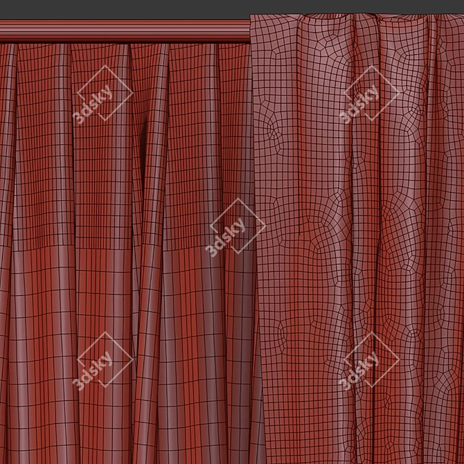 Refined Curtain #061 3D model image 5