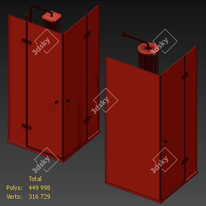 Corner Shower Cabins 90x90cm 3D model image 6