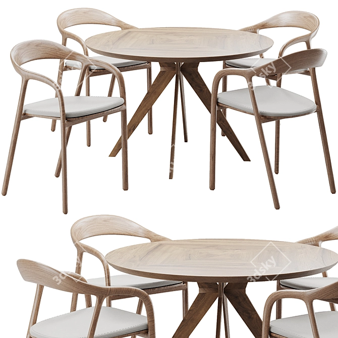 Modern Dining Set Neva 2016 3D model image 2