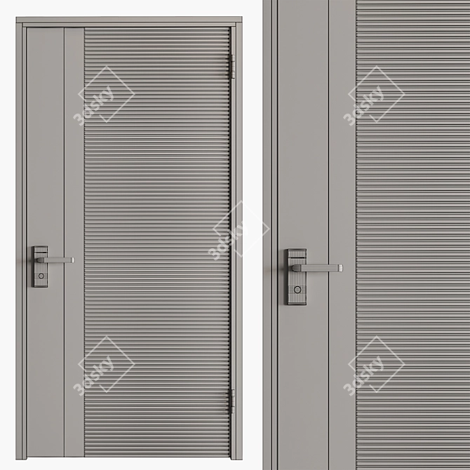 Contemporary Door Handle Set 114 3D model image 3