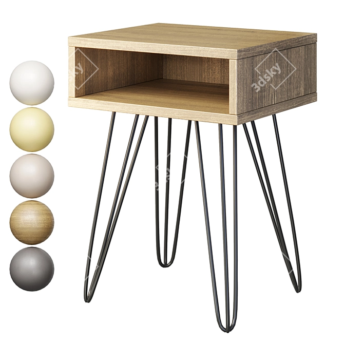 Customizable Bedside Table "Iveyne 3D model image 1