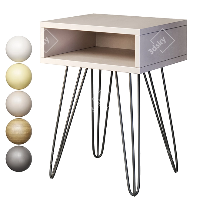 Customizable Bedside Table "Iveyne 3D model image 4