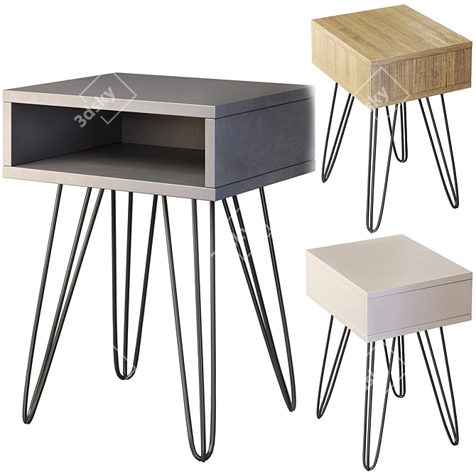 Customizable Bedside Table "Iveyne 3D model image 5