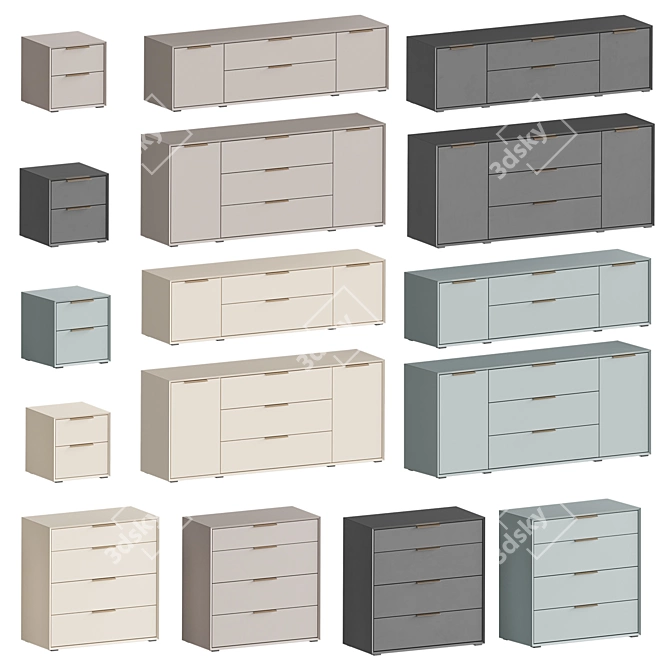 Mallani Collection Furniture Set 3D model image 4