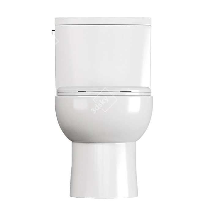 Sleek MALIBU Round Front Toilet 3D model image 3