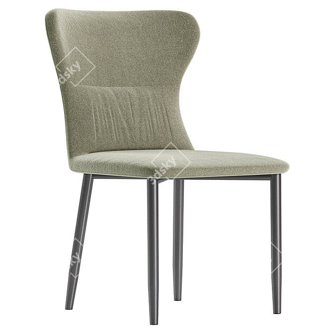 Mavis Fabric Dining Chair: Pebble Grey 3D model image 2