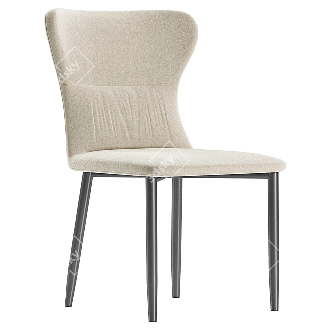 Mavis Fabric Dining Chair: Pebble Grey 3D model image 3