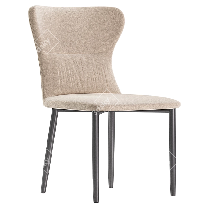 Mavis Fabric Dining Chair: Pebble Grey 3D model image 4