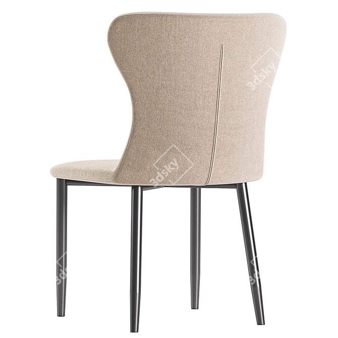 Mavis Fabric Dining Chair: Pebble Grey 3D model image 5