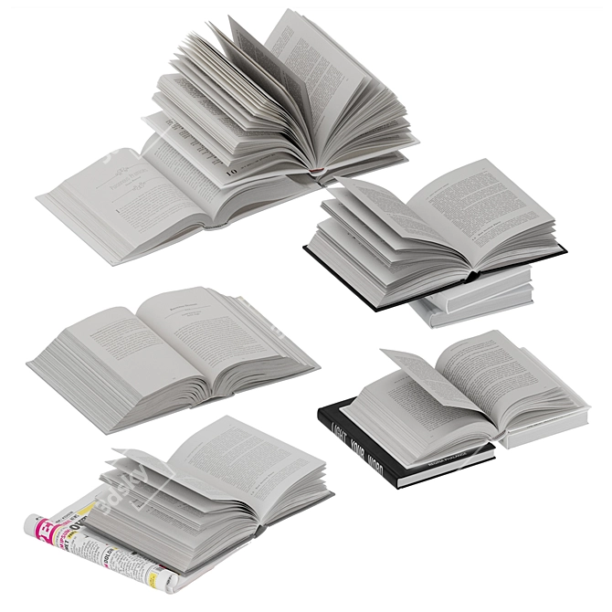  Unveiled Books Collection 3D model image 1