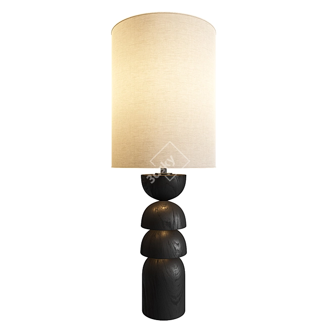 Charred Wood Table Lamp 3D model image 2