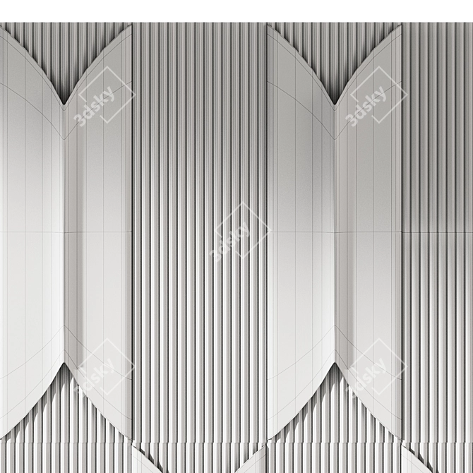 Decorative Gypsum Wall Panel 3D model image 5