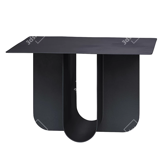 Sleek Glossy Black Coffee Table 3D model image 3