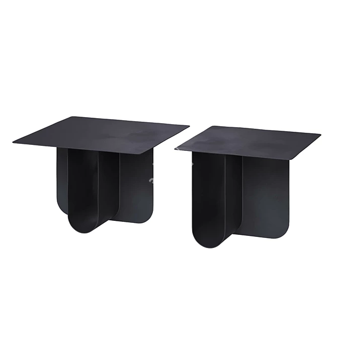 Sleek Glossy Black Coffee Table 3D model image 6