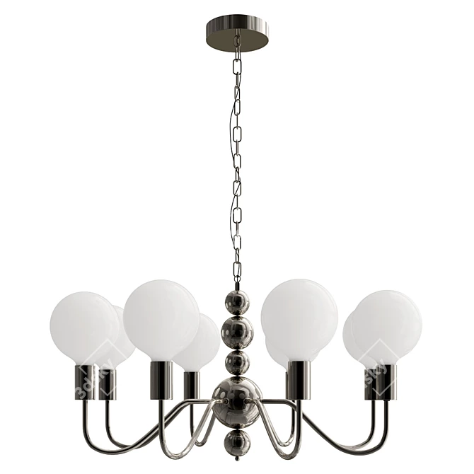 Pearl Chandelier with Black Sphere 3D model image 2